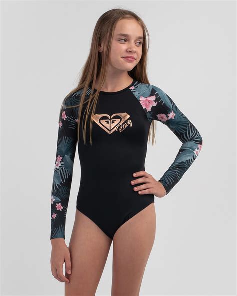 roxy girls mahalo tribe long sleeve surfsuit in mahalo tribe floral city beach united states