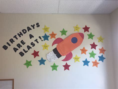 Made This Birthday Board For My Preschool Class Space Theme Classroom