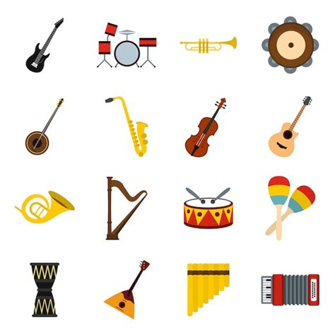 Premium Vector Musical Instruments Icons Set
