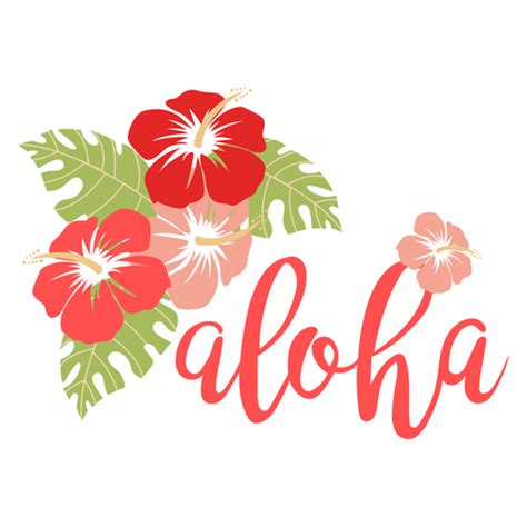 Aloha Hibiscus Flowers Sticker Sticker Mania