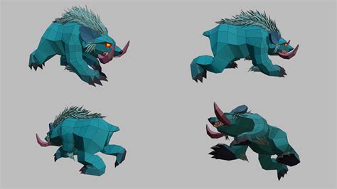 Low Poly Monster Cartoon Collection 06 Animated Game Ready 3d Model