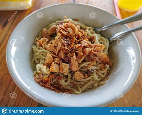 Mie Ayam Is A Typical Indonesian Dish Made From Wheat Noodles Seasoned