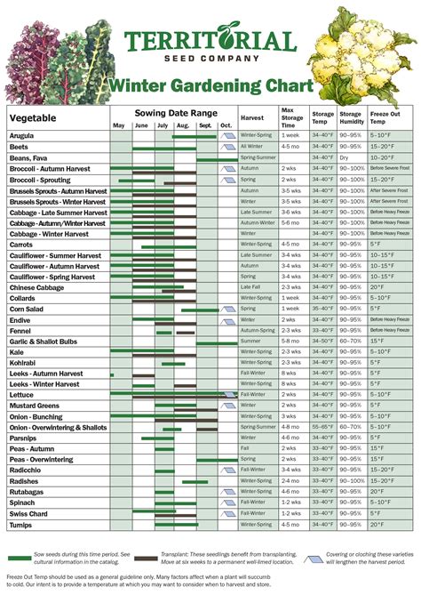 Fall And Winter Growing Guides Winter Planting Chart Winter Plants