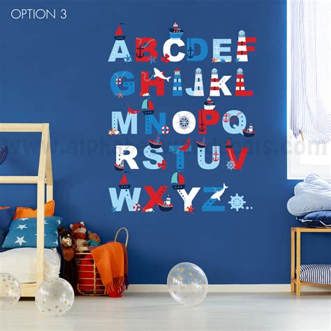 Nautical Alphabet Wall Decal Nautical Nursery Wall Decal Just For