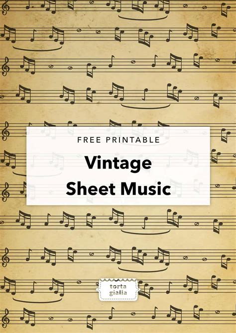 Free Vintage Sheet Music Printables Printable Templates