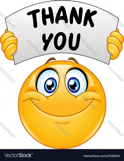 Emoticon With Thank You Sign Royalty Free Vector Image