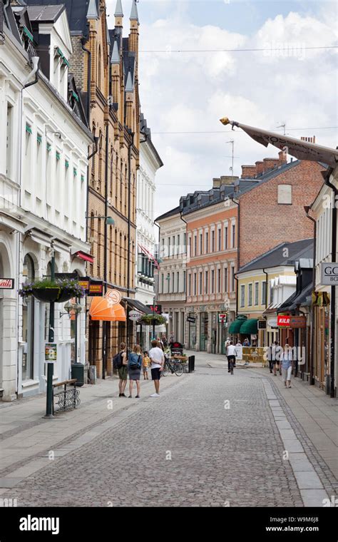 Sweden Lund Street Scene In The City Centre With Cobbled Street Lund Sweden Scandinavia