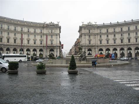 Piazza Della Repubblica Is At The Top Of The Road From Via Nazionale