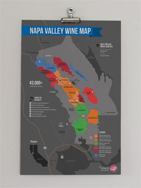 Usa California North Coast Wine Map Wine Map Wine Region Map Napa