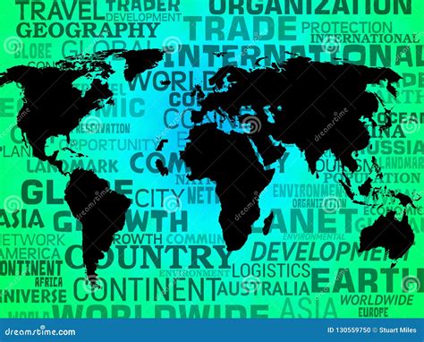 World Map Background Meaning International Or Global Stock Illustration
