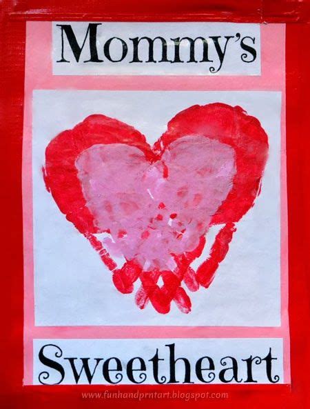 Mommys Sweetheart Handprint Heart Art Project To Make Together