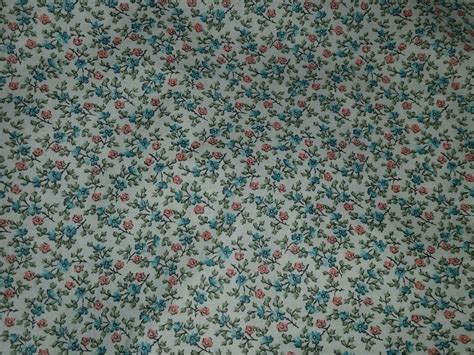 2 Yd Blue Floral Cotton Calico Fabric Perfect For Doll Clothes Navy