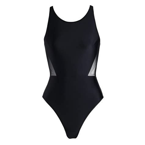 Black One Piece Swimsuit With Mesh Sides By Flash You And Me