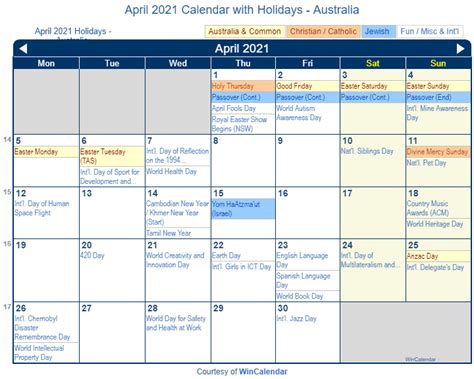 April 2021 Calendar Wincalendar Printable March