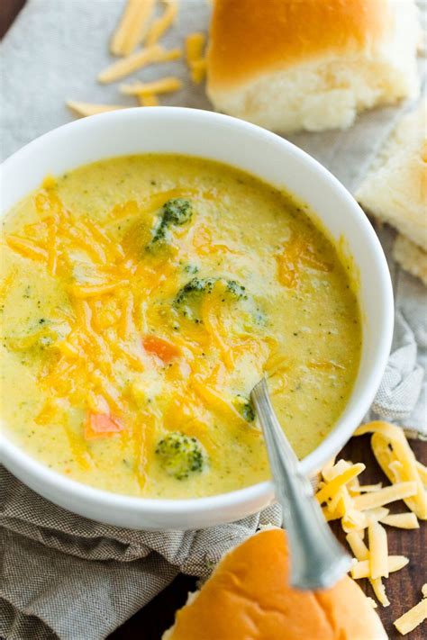 Creamy, cheesy soup with vibrant broccoli is one of our favorite soups on a cold day, or as a fragrant spring supper. Easy Broccoli Cheese Soup served in homemade bread bowls ...