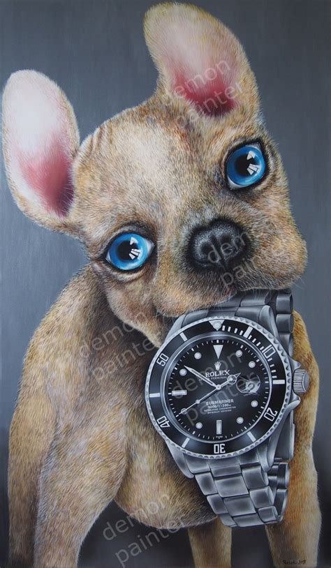 Dogs With Rolex Submariner Acrylic Art Etsy