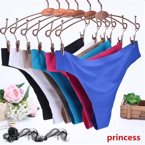 Buy Sexy Women Invisible Underwear Briefs G Strings Ice Silk Seamless