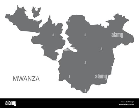 Mwanza Map Of Tanzania Grey Illustration Shape Stock Vector Image And Art