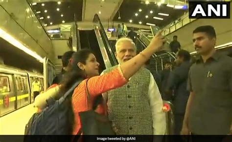 Prime Minister Narendra Modi Takes Delhi Metro During Rush Hour Surprised Riders Get Selfies
