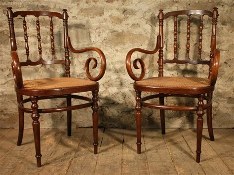 Kitchen dining chairs set of 4 with bentwood back seat and metal legs modern side chair for cafe, bistro and restaurant, ergonomic design, natural. Pair Of Bentwood Armchairs - Antiques Atlas