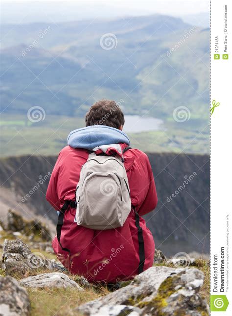 Young Man Looking Over Mountains Royalty Free Stock Image