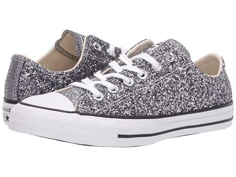 Converse Chuck Taylor All Star Glitter Ox Womens Shoes Silverblack