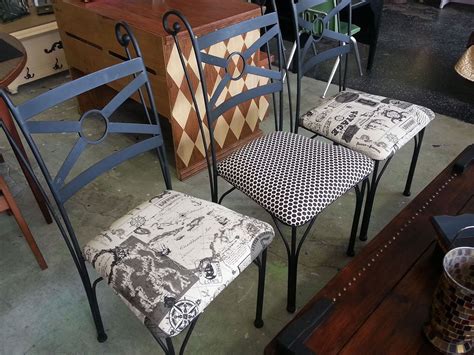 Three Solid Wrought Iron Chairs Were Simply Repurposed And Updated By
