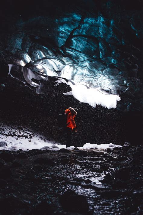 Cave Ice Man Tourist Floe Snow Hd Phone Wallpaper Peakpx