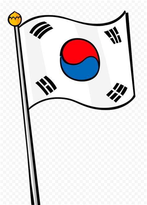 South Korea Clipart Flag Pole Png Citypng