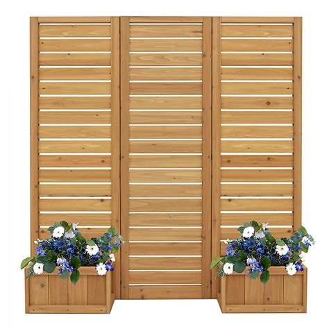 Yardistry 5 Ft X 5 Ft Outdoor Wood Privacy Screen With Planters The
