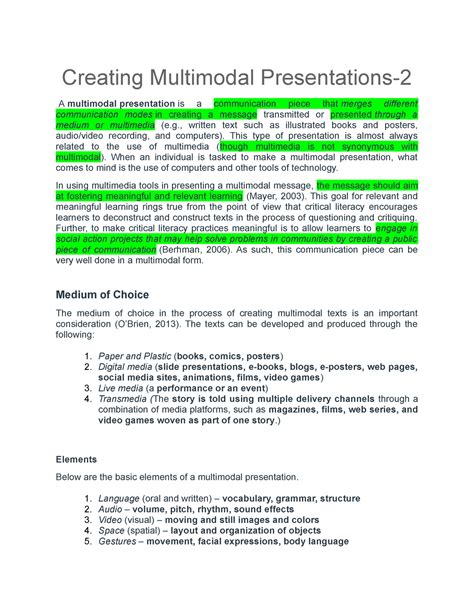 Creating Multimodal Presentations Pc Module 6 Topic 2 Creating
