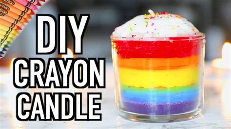 3 easy steps for beginner candles at home. DIY Rainbow Crayon Candle! - YouTube