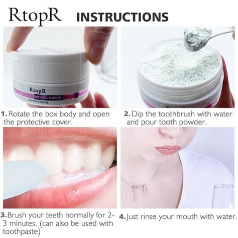 Cheap Rtopr Teeth Whitening Powder Gentle Activated Mint Extract Teeth