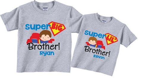 2 Shirt Set Personalized Big Brother Shirts And Matching Hero Etsy Personalized Big Brother