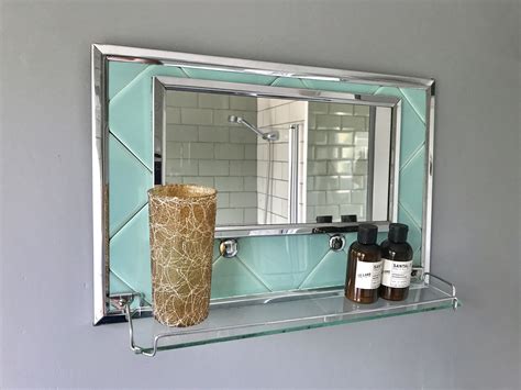 Vintage Retro Bathroom Mirror With Shelf 344 Home Bathroom Mirror