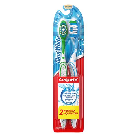 Colgate Max White Whitening Toothbrush Soft 2 Count