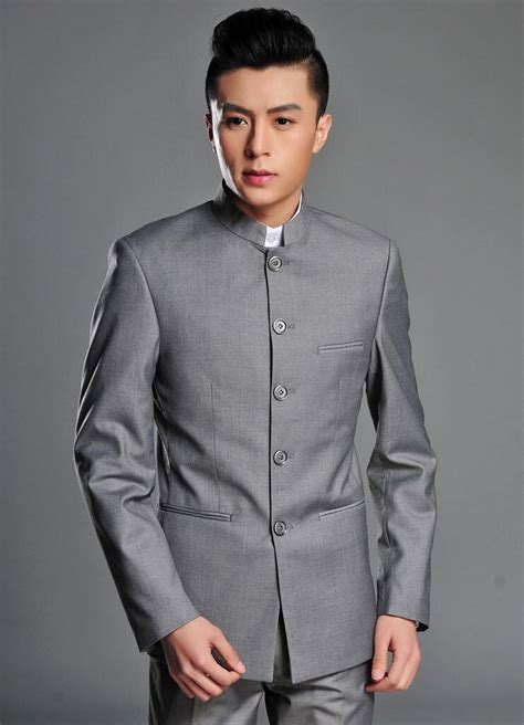 Men uniform stand collar blazer wedding bridal jacket formal coats outwear. Blazer men formal dress latest coat designs chinese tunic ...