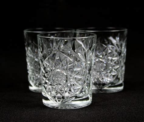 libbey hobstar double old fashioned glasses set of three etsy old fashioned vintage