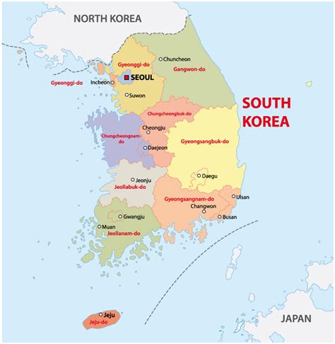 Vector Map Of South Korea Political One Stop Map Kore Vrogue Co