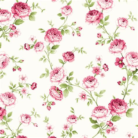 Light Pink Medium Rose Vintage Flowers Wallpaper Flower Pattern