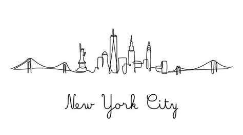 Drawing Easy New York Skyline Silhouette Art Vomitory