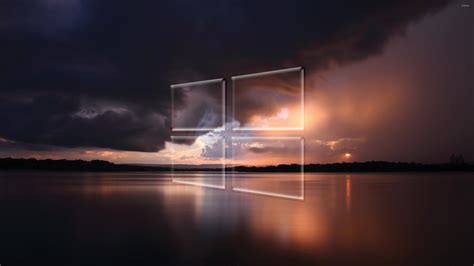 Windows 10 Transparent Logo Over The Stormy Sea Wallpaper Computer