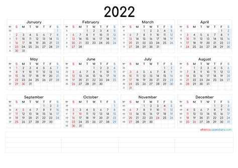 Printable 2022 Calendar By Month Premium Templates