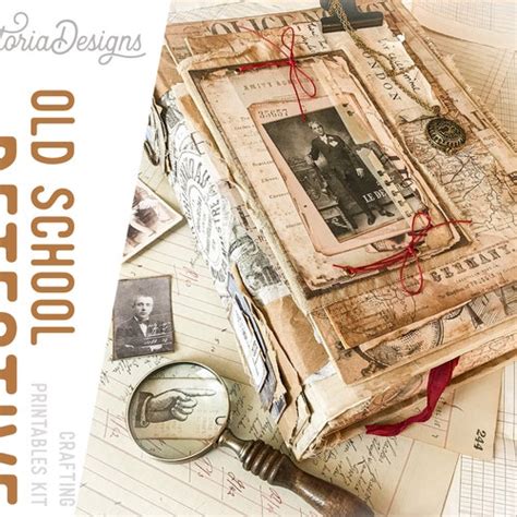 Detective Junk Journal Kit Printable  Pages With Ephemera Etsy