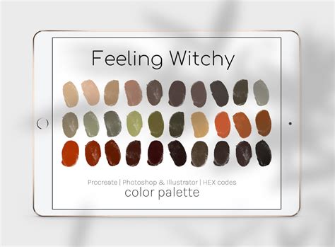 Feeling Witchy Color Palette Procreate Palette Hex Code Etsy