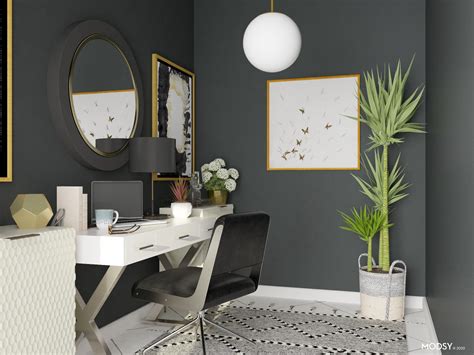 Chic Glam Black And White Office Glam Style Home Office Design Ideas