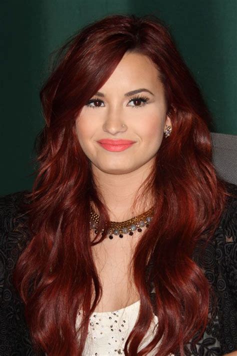 Born august 20, 1992) is an american singer and actress. Demi Lovato Wavy Red Loose Waves, Sideswept Bangs ...