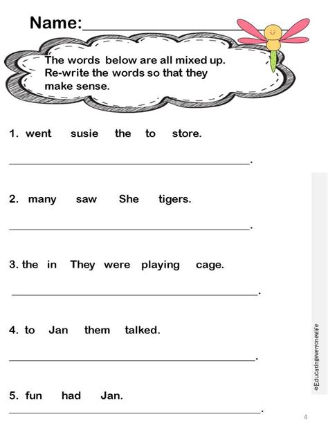 Free Printable Language Arts Worksheets Grade 3
