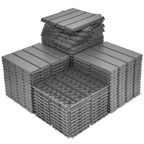 Buy 60 sq. ft Plastic Interlocking Deck Tiles,60 Pack Patio Deck Tiles