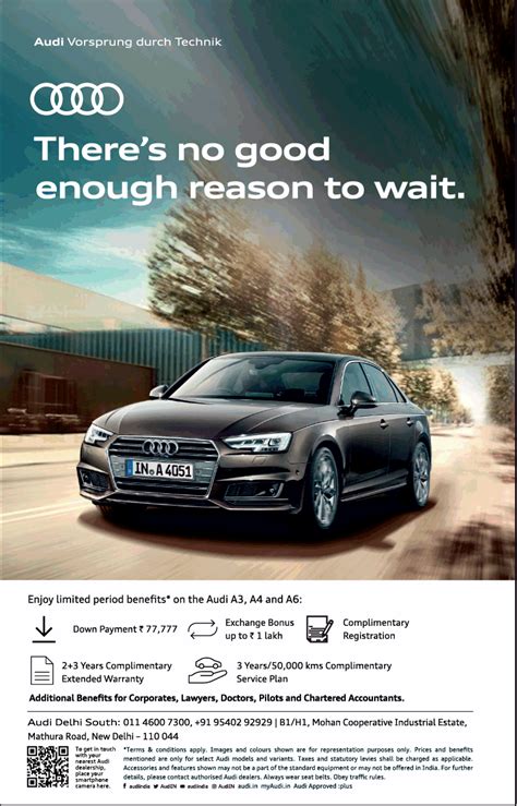 Audi Theres No Good Enough Reason To Wait Ad Delhi Times 03 02 2019
